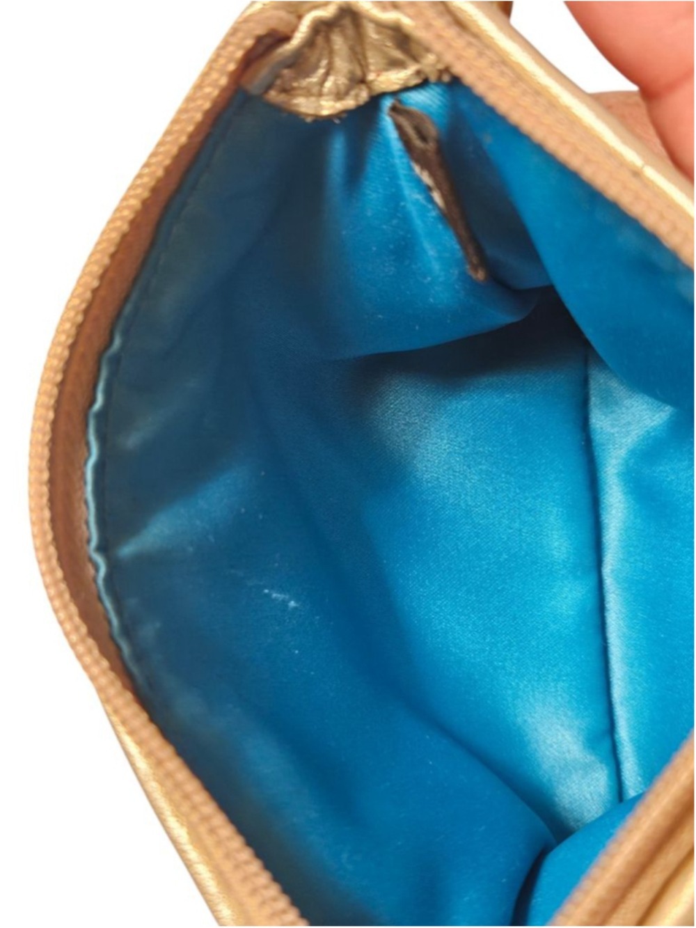 Coach Gold Poppy Logo Wristlet One Size Gold Blue - Picture 8 of 13
